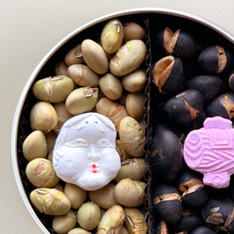 3缶セット（2種の福豆と福来和三盆・ポルチーニ・レモン醤油）