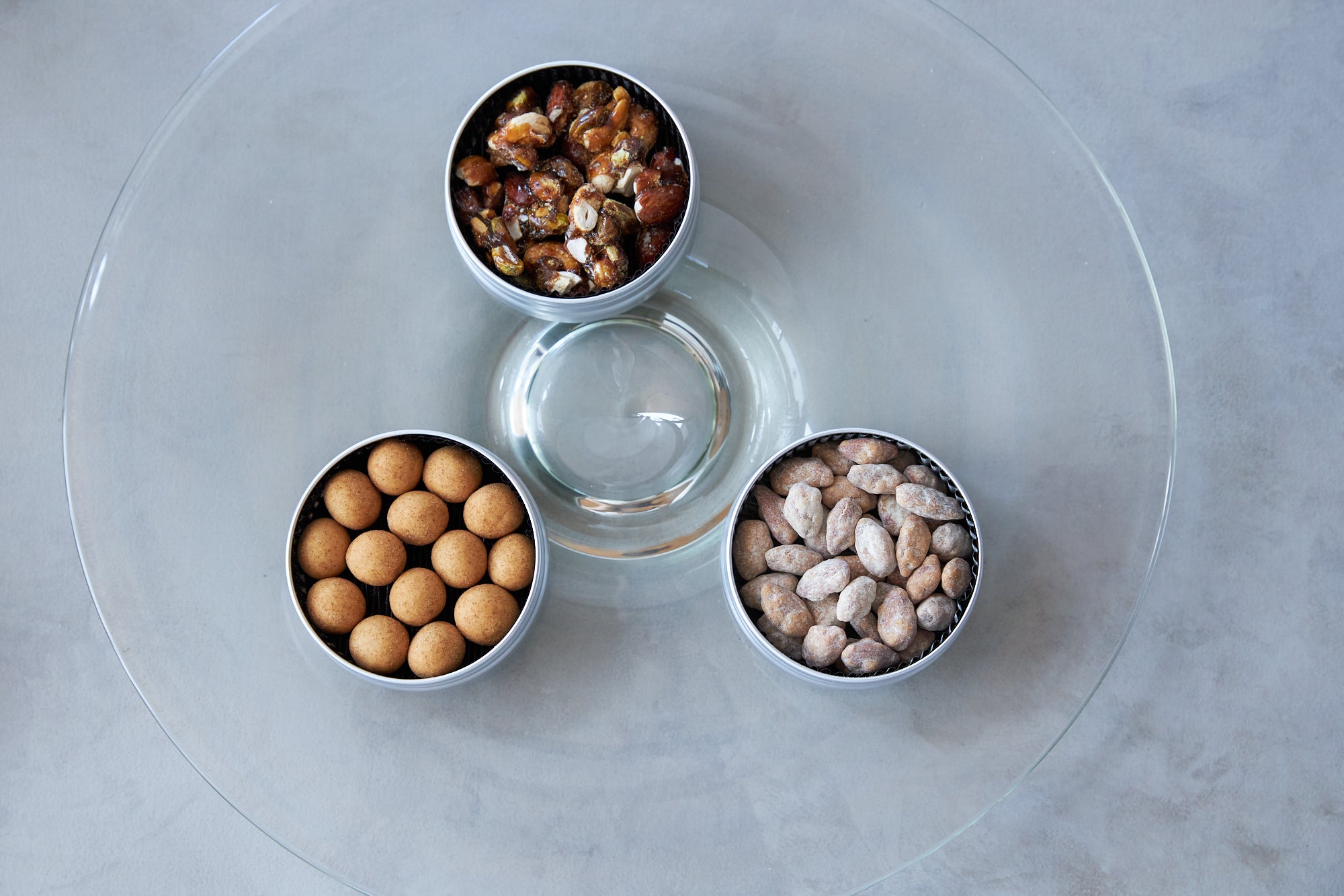 3缶セット（ ポルチーニマカダミアナッツ・ナッツ3種と黒糖・レモン醤油アーモンド）