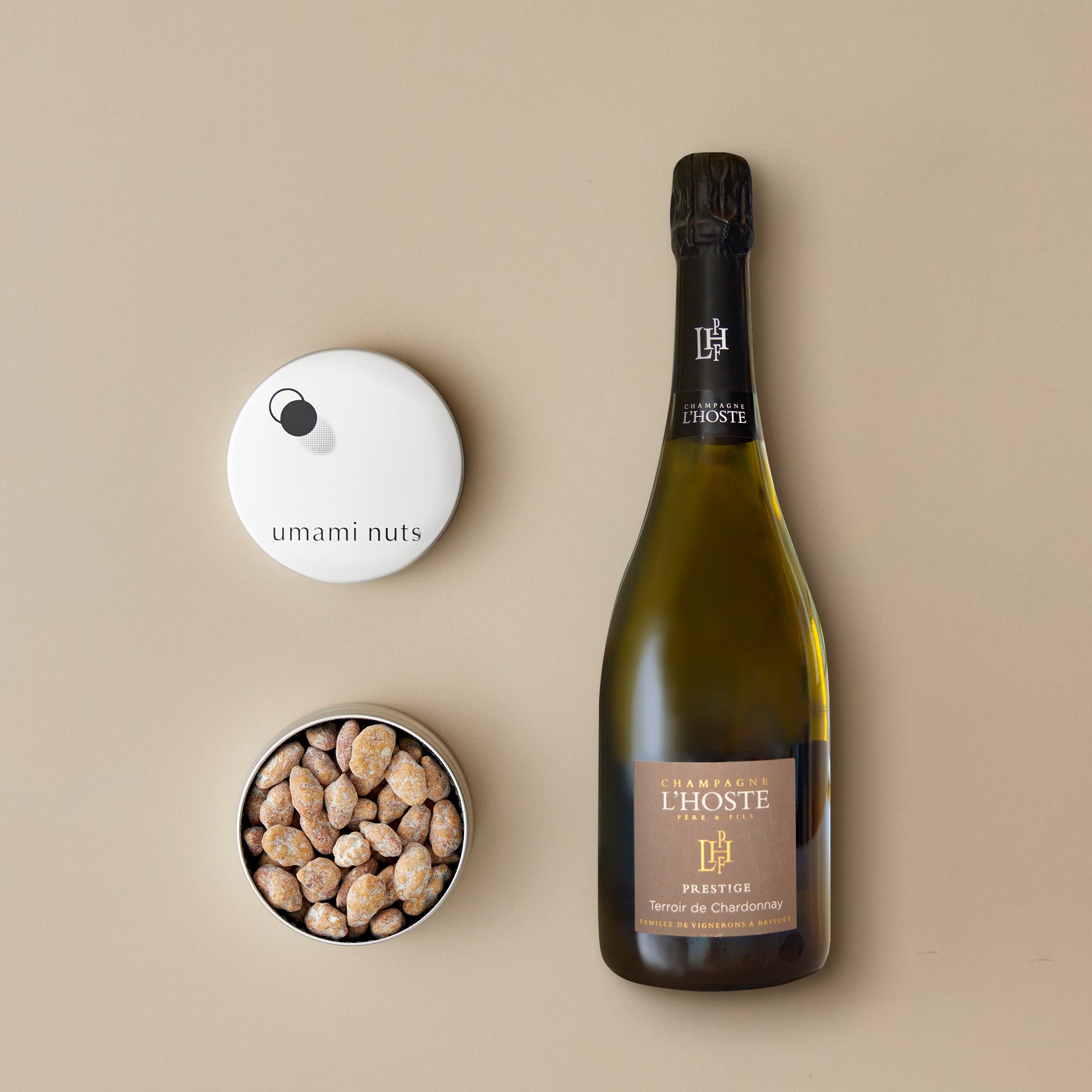 シャンパーニュとレモン醤油アーモンド