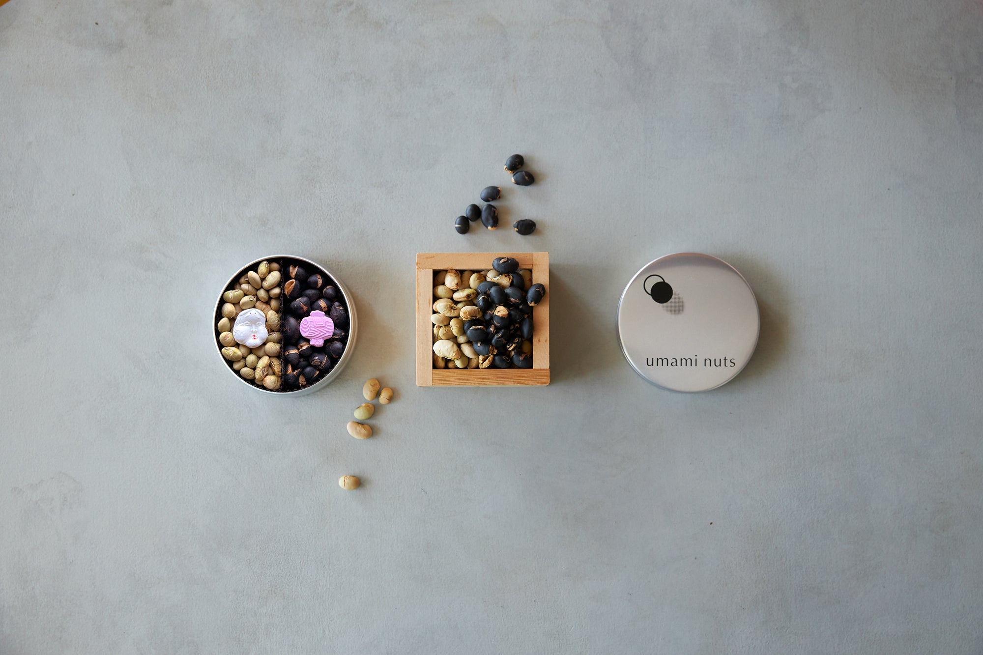 2種の福豆と福来和三盆