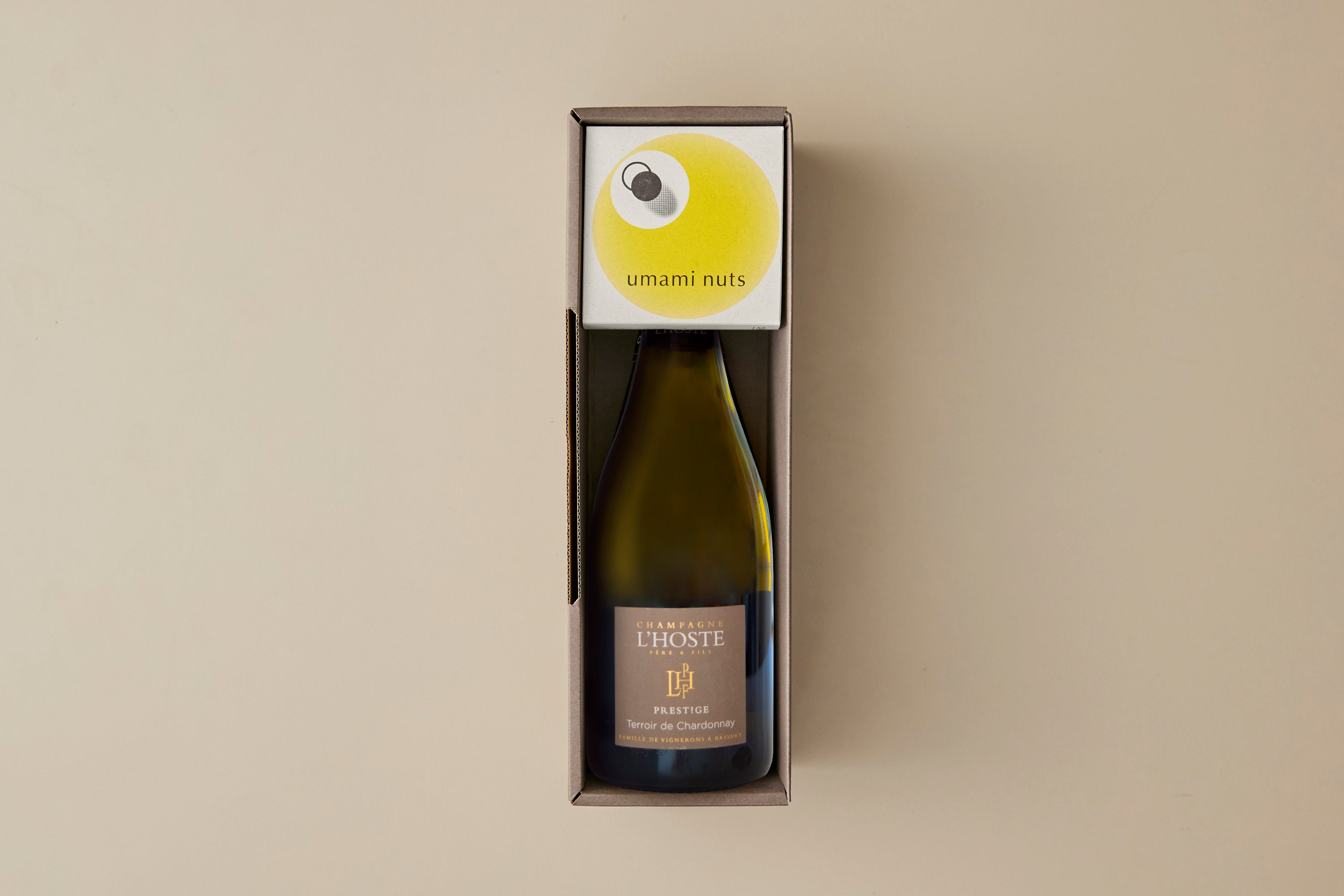 シャンパーニュとポルチーニマカダミアナッツ